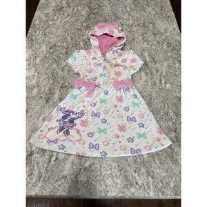Disney Store Minnie Mouse Girls Hooded Swim Cover Up Size 4 EUC